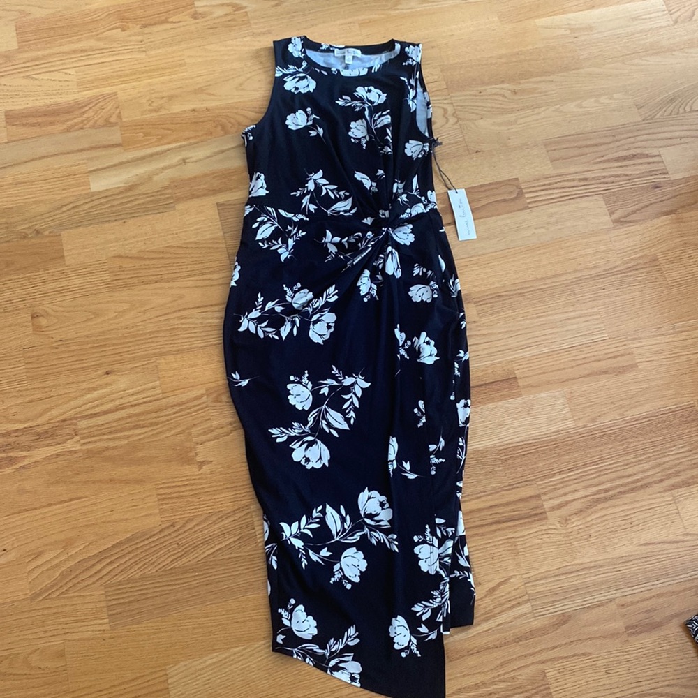 Black and white floral dress